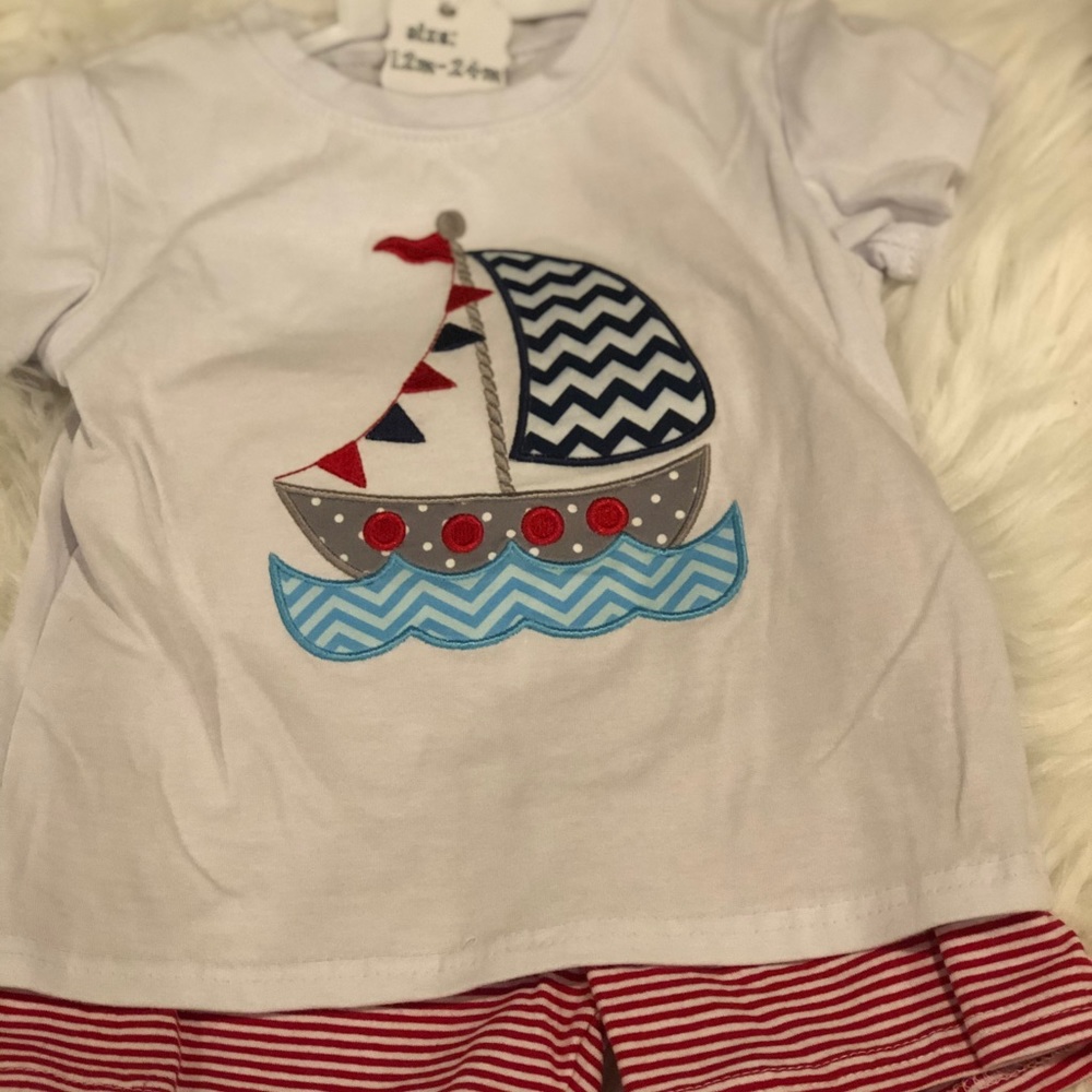 Sailboat with striped shorts